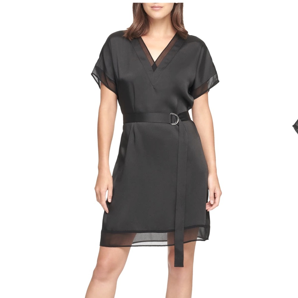 🆕 DKNY black short sleeve dress size L